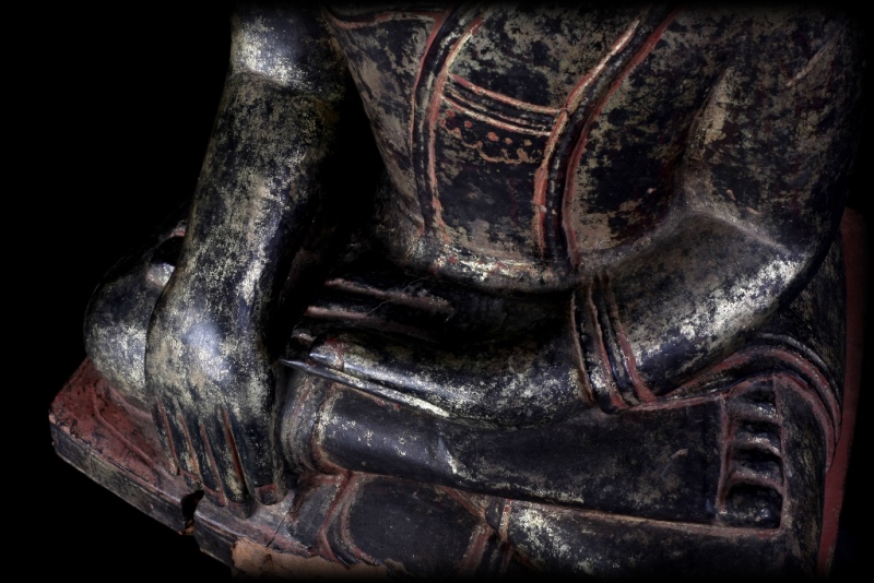 Extremely Rare 18C Wood Burma Shan Buddha #BB271